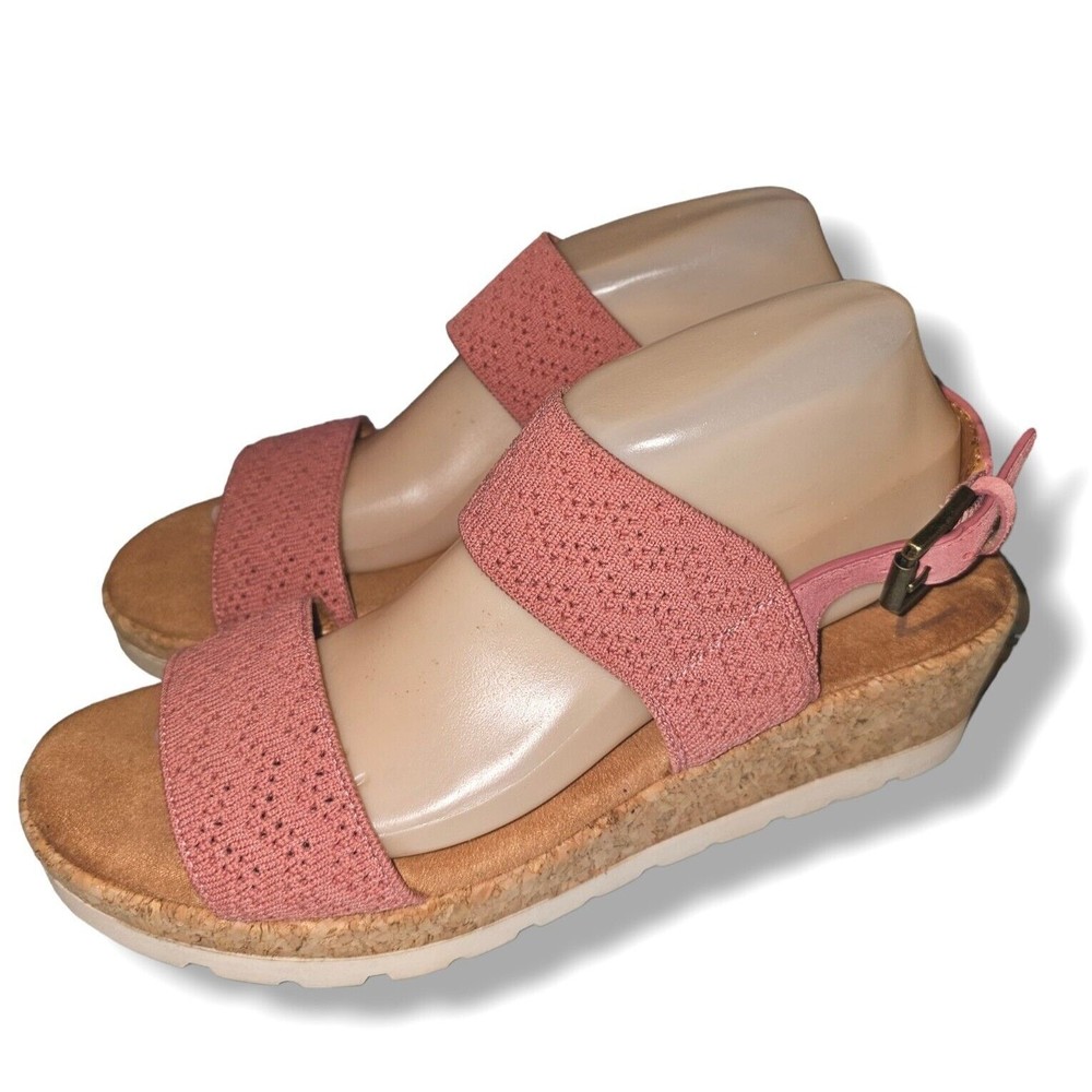 Zodiac Oceana Cork Wedge Sandals Rose Pink Size 10